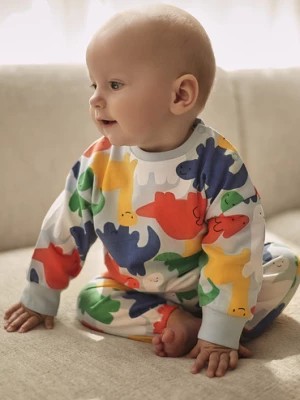 Zdjęcie produktu Błękitna bawełniana bluza niemowlęce w kolorowe dinozaury 5.10.15.