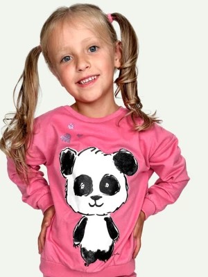 Zdjęcie produktu Bluza dla dziewczynki, z misiem pandą, różowa, 3-8 lat Endo