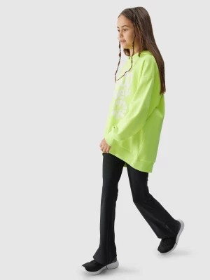 Zdjęcie produktu Bluza dresowa nierozpinana z kapturem dziewczęca - żółta 4F