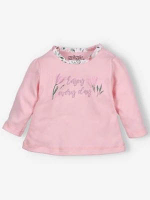 Zdjęcie produktu Bluzka niemowlęca PINK FLOWERS z bawełny organicznej różowa NINI