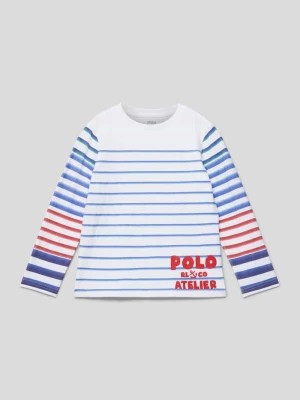 Zdjęcie produktu Bluzka z długim rękawem, wzorem w paski i nadrukiem z logo Polo Ralph Lauren Teens