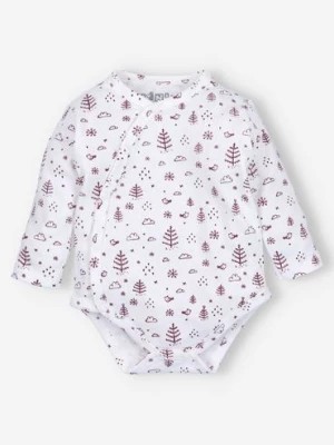 Zdjęcie produktu Body kopertowe niemowlęce dla dziewczynki z bawełny- ecru NINI