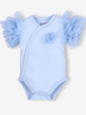 Zdjęcie produktu Body niemowlęce z bawełny organicznej dla dziewczynki - niebieskie NINI
