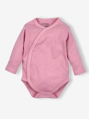 Zdjęcie produktu Body niemowlece z bawelny organicznej dla dziewczynki różowe długi rękaw NINI