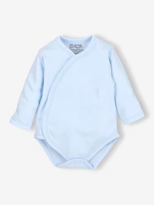 Zdjęcie produktu Body niemowlęce z bawełny organicznej - długi rękaw - niebieskie NINI