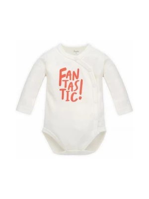 Zdjęcie produktu Body niemowlęce z długim rękawem z napisem Fantastic ecru Pinokio
