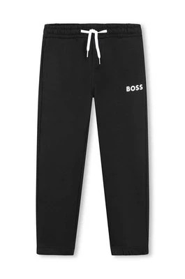 Zdjęcie produktu BOSS spodnie dresowe dziecięce kolor czarny gładkie Boss