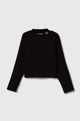 Zdjęcie produktu Calvin Klein Jeans longsleeve dziecięcy kolor czarny z półgolfem