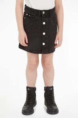 Zdjęcie produktu Calvin Klein Jeans spódnica jeansowa dziecięca kolor czarny mini prosta