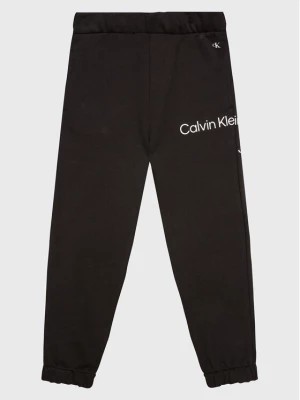 Zdjęcie produktu Calvin Klein Jeans Spodnie dresowe Disrupted Inst. Logo IU0IU00323 Czarny Regular Fit