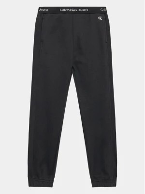 Zdjęcie produktu Calvin Klein Jeans Spodnie dresowe Intarsia IB0IB01681 Czarny Regular Fit
