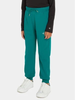 Zdjęcie produktu Calvin Klein Jeans Spodnie dresowe Monogram Logo IU0IU00285 Zielony Regular Fit