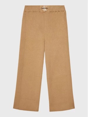 Zdjęcie produktu Calvin Klein Jeans Spodnie dzianinowe Monogram Rib IG0IG01700 Beżowy Regular Fit