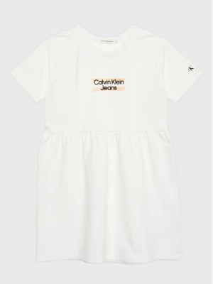 Zdjęcie produktu Calvin Klein Jeans Sukienka codzienna Hero Logo IG0IG01973 Biały Regular Fit