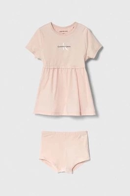 Zdjęcie produktu Calvin Klein Jeans sukienka niemowlęca kolor różowy mini prosta