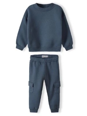 Zdjęcie produktu Ciemnoszary komplet dresowy dziewczęcy- bluza i spodnie bojówki Minoti