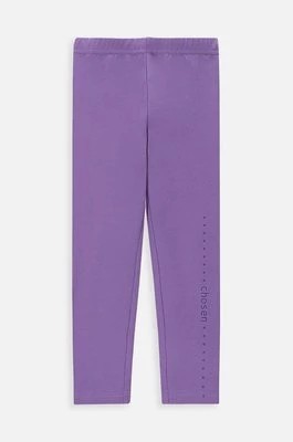 Zdjęcie produktu Coccodrillo legginsy dziecięce kolor fioletowy gładkie