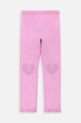 Zdjęcie produktu Coccodrillo legginsy dziecięce kolor różowy z aplikacją
