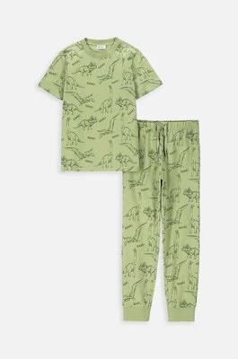 Zdjęcie produktu Coccodrillo piżama bawełniana dziecięca kolor zielony wzorzysta