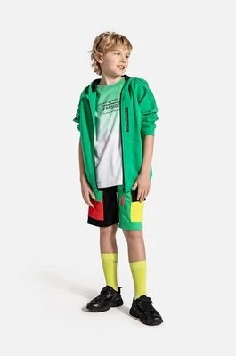 Zdjęcie produktu Coccodrillo szorty bawełniane dziecięce kolor zielony regulowana talia