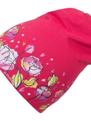 Zdjęcie produktu Czapka cienka dla dziecka, w kwiaty, malinowa Endo