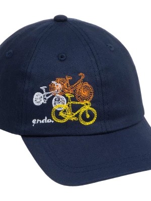 Zdjęcie produktu Czapka z daszkiem dla chłopca, z rowerami, granatowa Endo