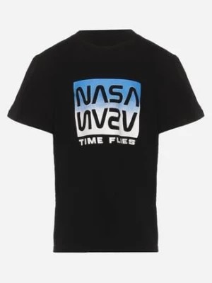 Zdjęcie produktu Czarna Koszulka z Bawełny z Motywem NASA i Krótkim Rękawem Ilkira