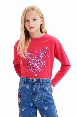 Zdjęcie produktu Desigual longsleeve bawełniany dziecięcy kolor różowy