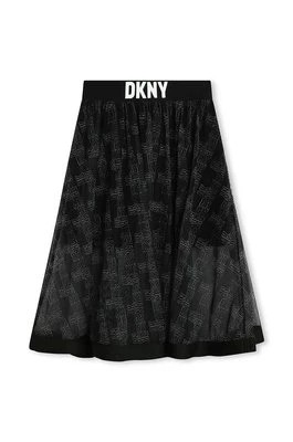 Zdjęcie produktu Dkny spódnica dziecięca kolor czarny midi rozkloszowana DKNY