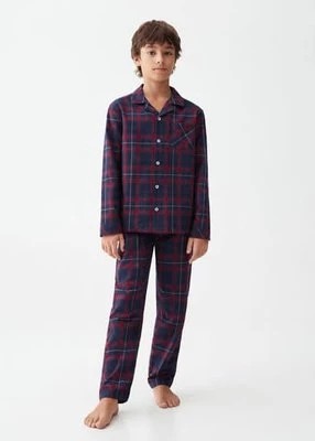 Zdjęcie produktu Długa piżama dwuczęściowa w kratę Mango Kids