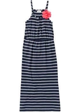Zdjęcie produktu Długa sukienka dziewczęca z kwiatkiem, z bawełny organicznej bonprix
