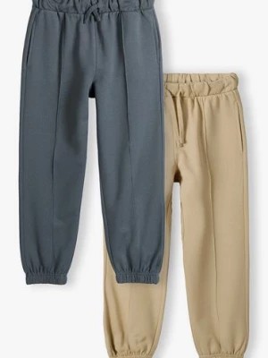 Zdjęcie produktu Dresowe spodnie dla chłopca - 2pak - beżowe i szare - Limited Edition