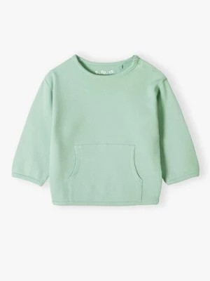 Zdjęcie produktu Dzianinowa zielona bluzka niemowlęca - kangurka - 5.10.15.