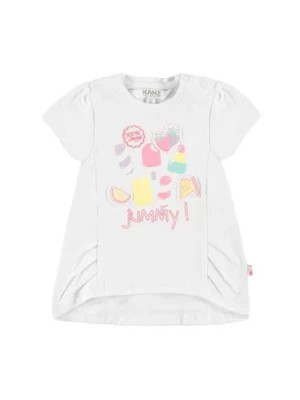 Zdjęcie produktu Dziewczęca koszulka z krótkim rękawem biała Kanz