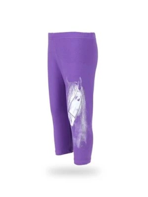 Zdjęcie produktu Dziewczęce legginsy 3/4 fioletowe z aplikacją z koniem TUP TUP