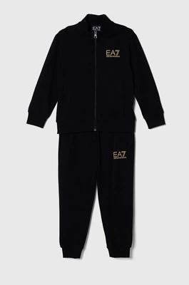 Zdjęcie produktu EA7 Emporio Armani dres bawełniany dziecięcy kolor czarny