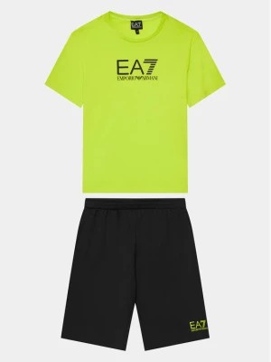 Zdjęcie produktu EA7 Emporio Armani Komplet t-shirt i szorty sportowe 3DBV01 BJ02Z 28BM Zielony Regular Fit