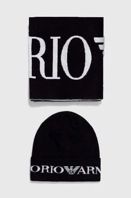 Zdjęcie produktu Emporio Armani czapka i szalik dziecięcy kolor czarny