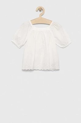 Zdjęcie produktu GAP bluzka bawełniana dziecięca kolor biały gładka Gap