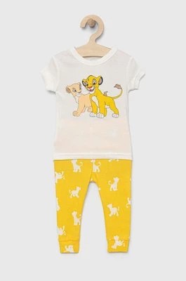 Zdjęcie produktu GAP piżama bawełniana dziecięca kolor żółty wzorzysta Gap