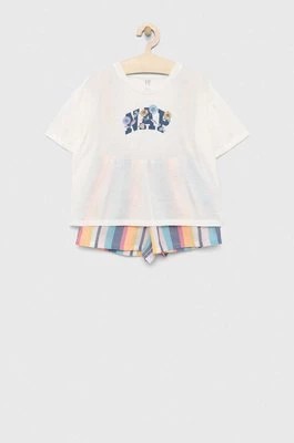Zdjęcie produktu GAP piżama dziecięca kolor biały wzorzysta Gap