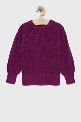 Zdjęcie produktu GAP sweter bawełniany dziecięcy kolor fioletowy lekki Gap