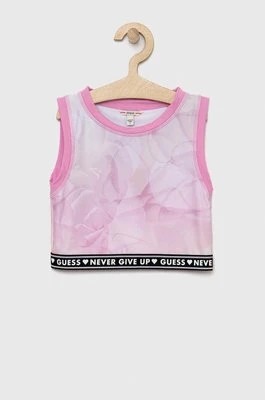 Zdjęcie produktu Guess biustonosz sportowy dziecięcy kolor różowy