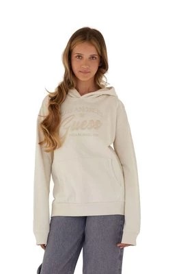 Zdjęcie produktu Guess bluza bawełniana dziecięca kolor beżowy gładka