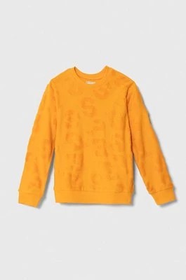 Zdjęcie produktu Guess bluza bawełniana dziecięca kolor pomarańczowy wzorzysta