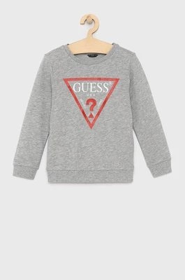 Zdjęcie produktu Guess Bluza bawełniana dziecięca kolor szary z nadrukiem
