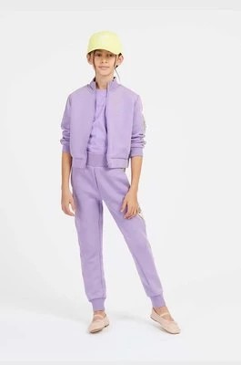 Zdjęcie produktu Guess bluza dziecięca kolor fioletowy z aplikacją