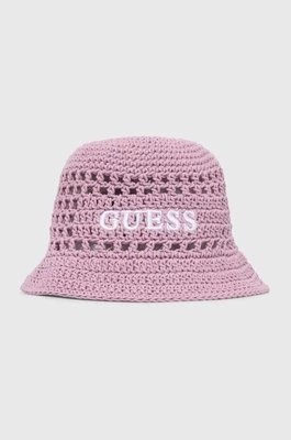 Zdjęcie produktu Guess kapelusz bawełniany dziecięcy kolor różowy bawełniany