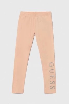 Zdjęcie produktu Guess legginsy dziecięce kolor pomarańczowy z nadrukiem