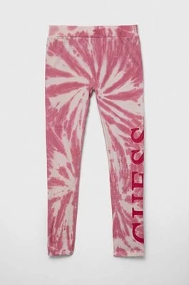 Zdjęcie produktu Guess legginsy dziecięce kolor różowy wzorzyste